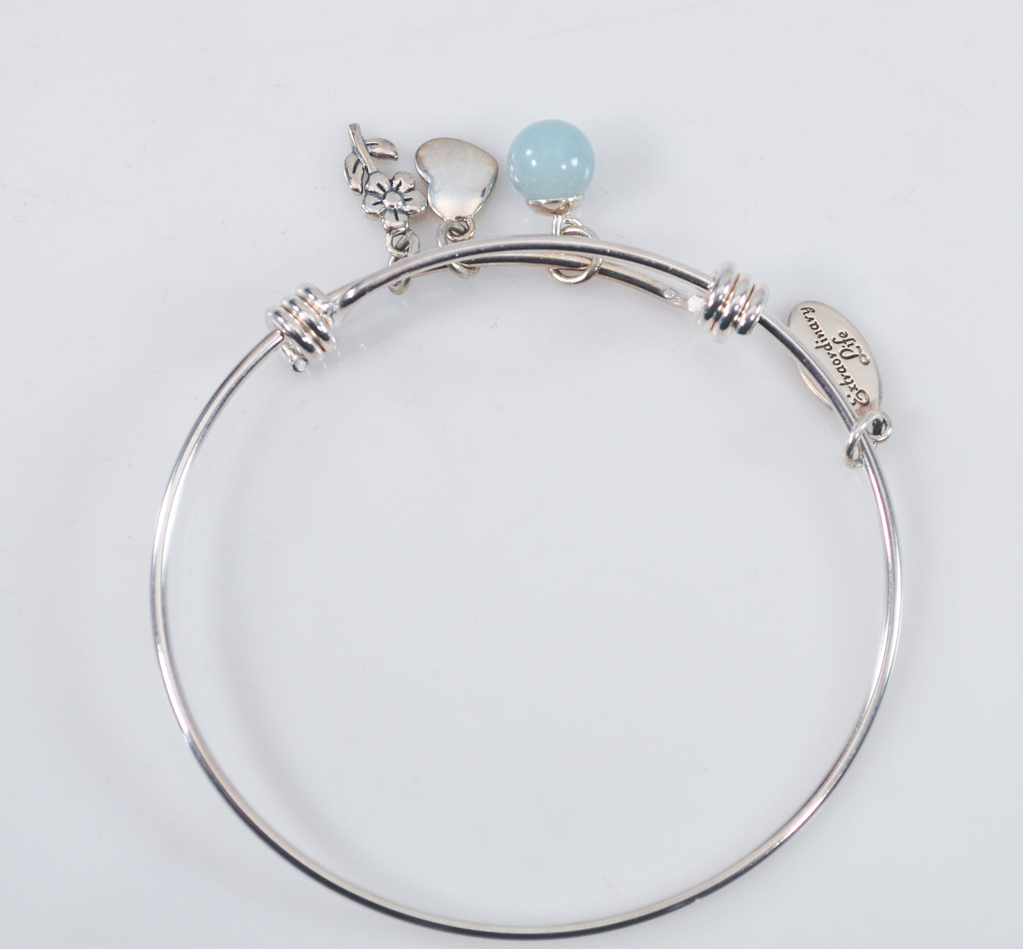 Enchanted Life 925 Sterling Silver Charm Bangle Bracelet