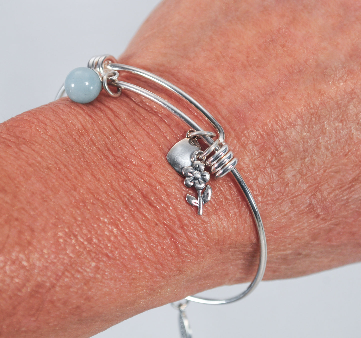 Enchanted Life 925 Sterling Silver Charm Bangle Bracelet