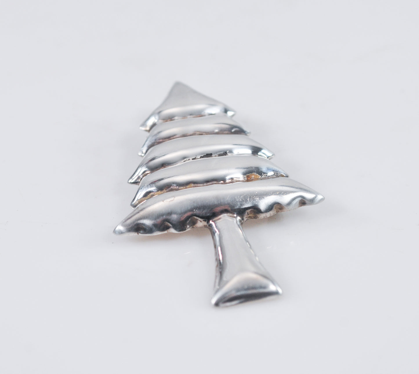 Large Sterling Silver Christmas Tree Brooch Pendant