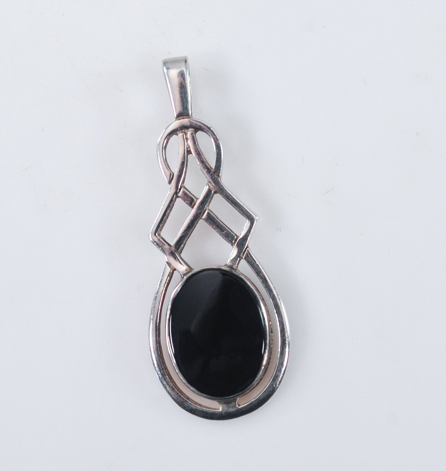 Malcolm Gray Sterling Silver Black Onyx Celtic Pendant