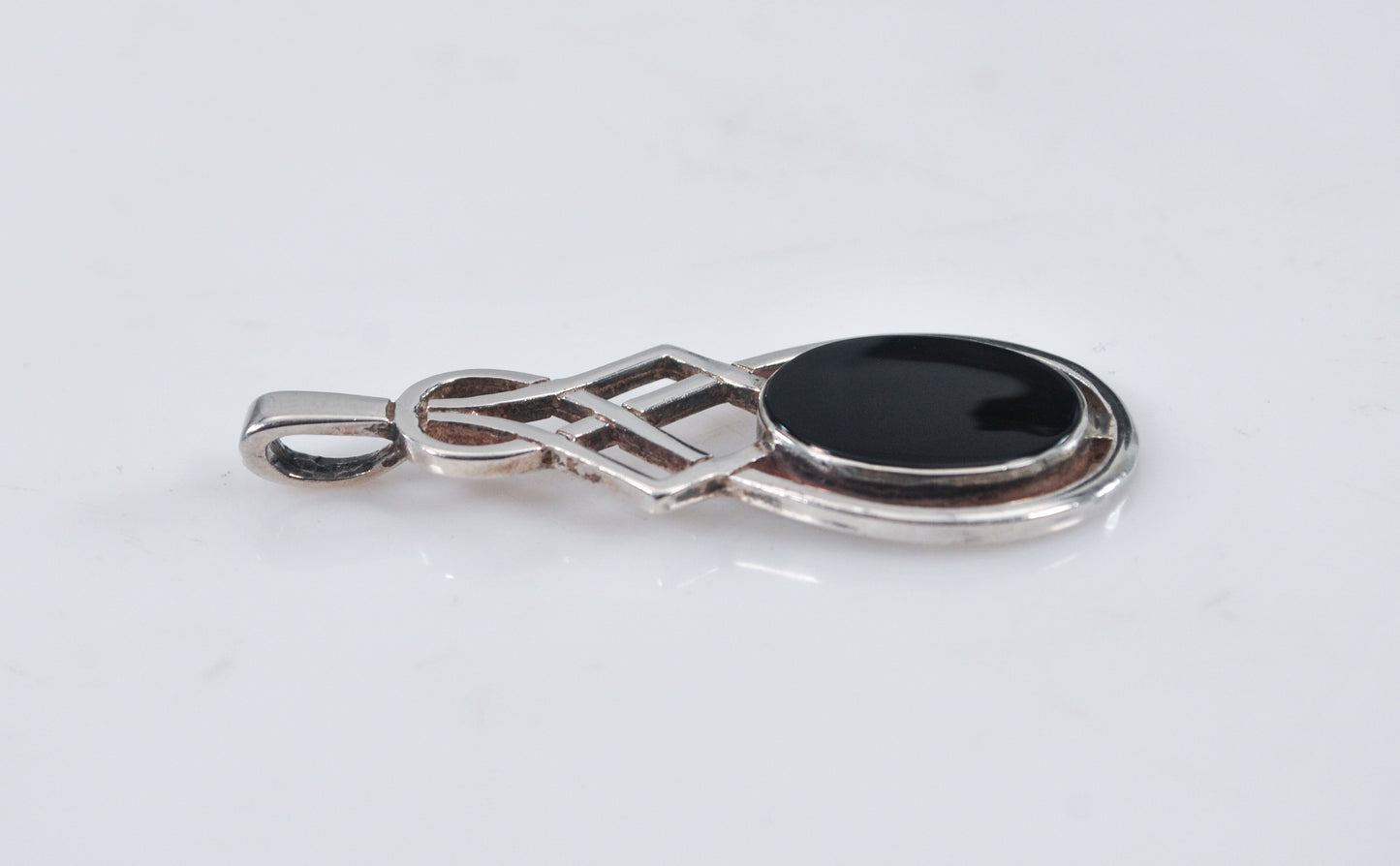 Malcolm Gray Sterling Silver Black Onyx Celtic Pendant