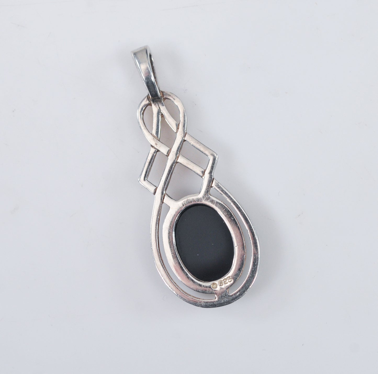 Malcolm Gray Sterling Silver Black Onyx Celtic Pendant