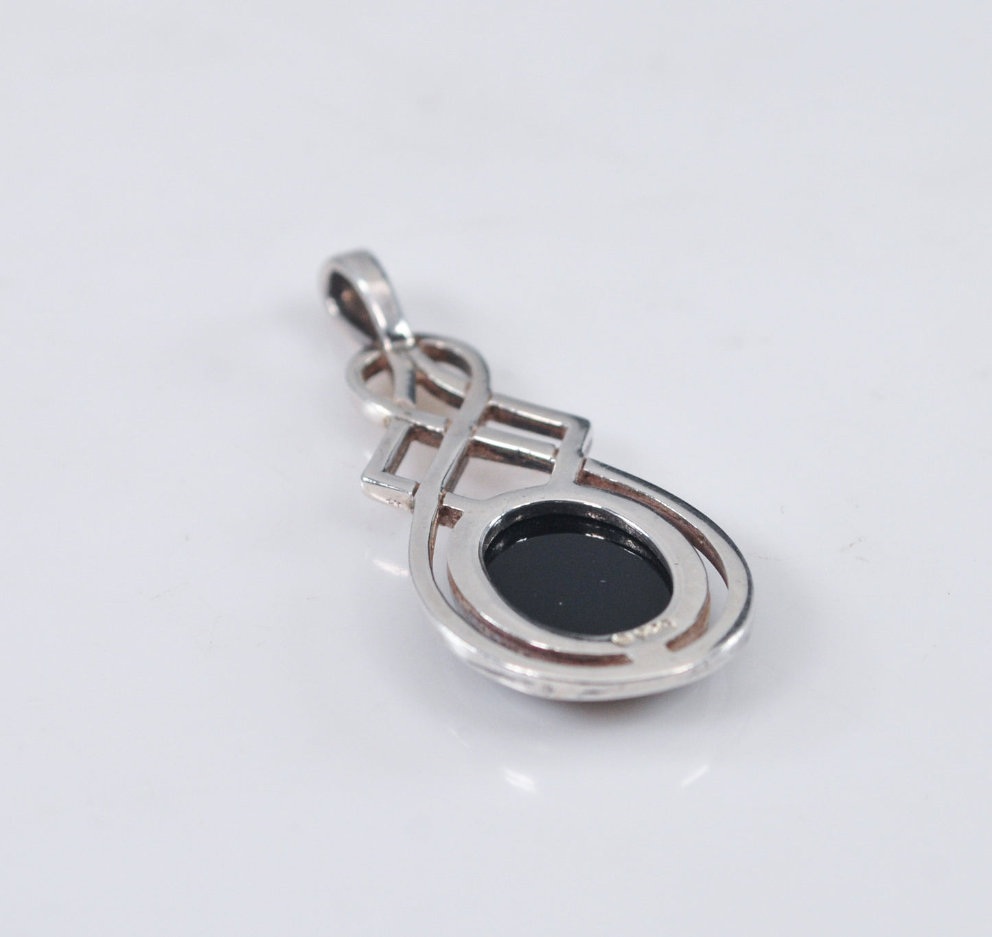 Malcolm Gray Sterling Silver Black Onyx Celtic Pendant