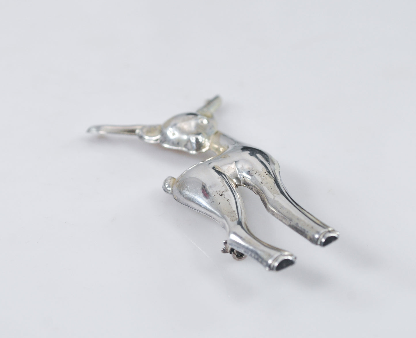 Vintage Signed Sterling Silver Deer Brooch