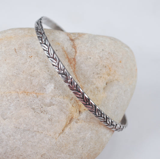 Vintage Narrow Sterling Silver Bangle Bracelet