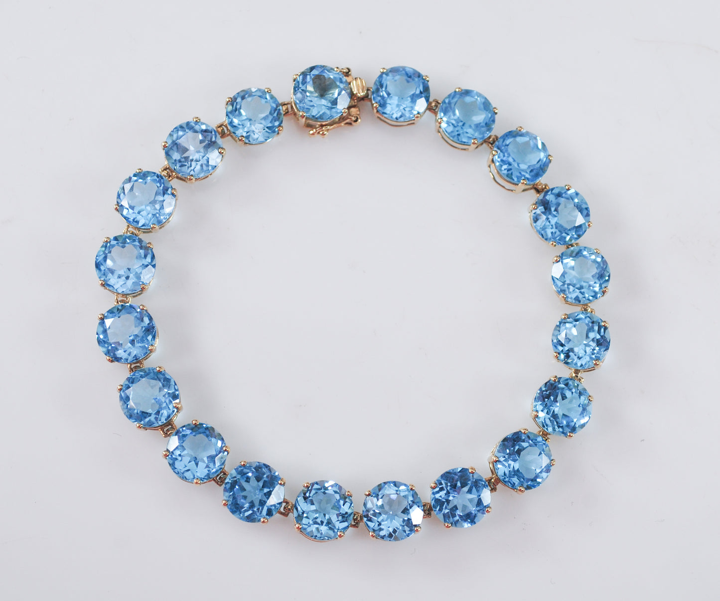 10K Gold Blue Topaz Bracelet