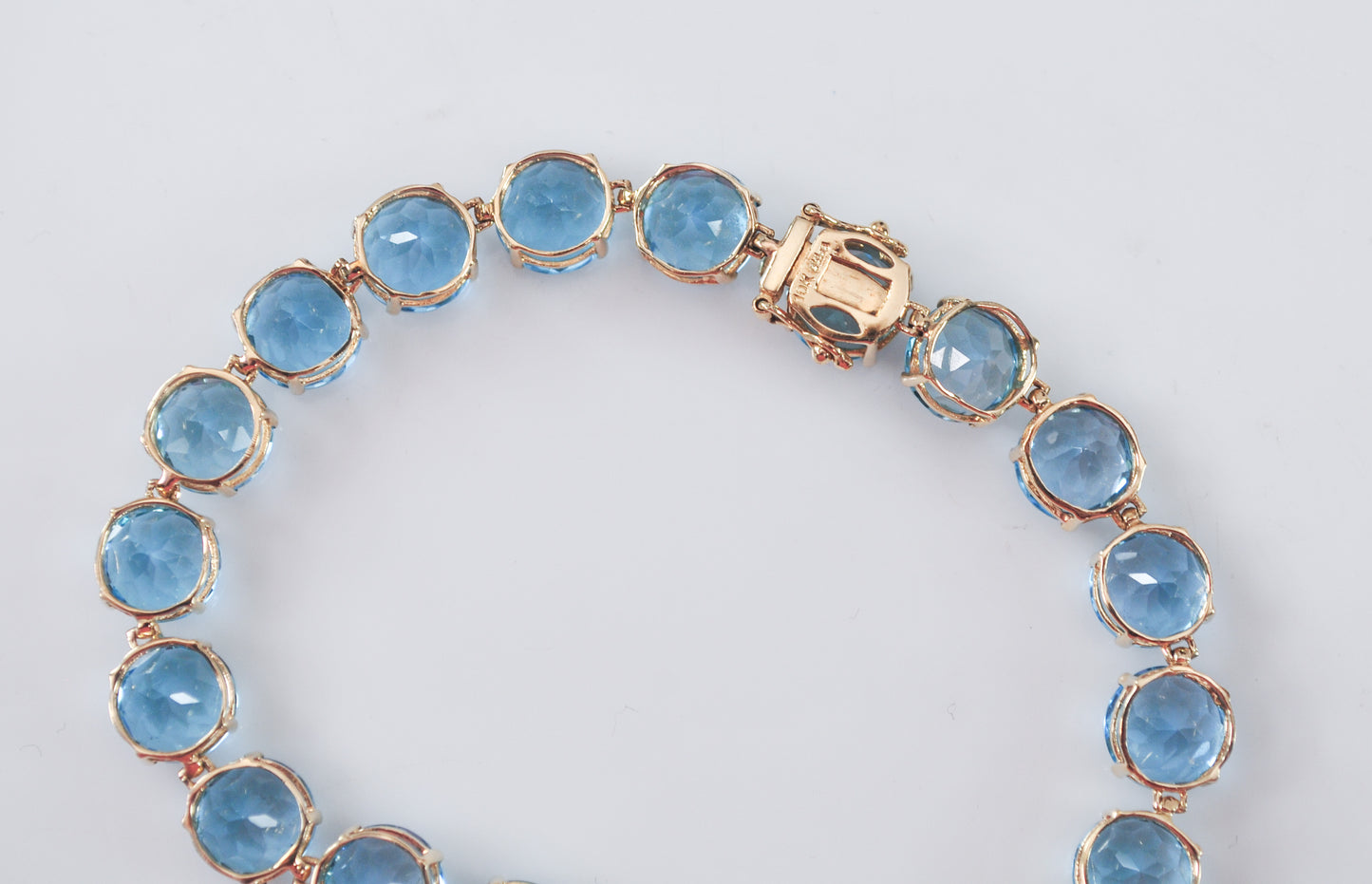 10K Gold Blue Topaz Bracelet