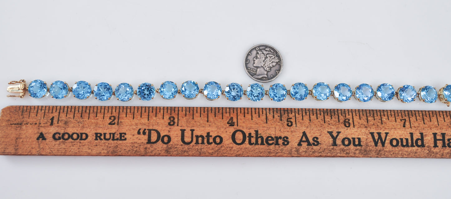 10K Gold Blue Topaz Bracelet