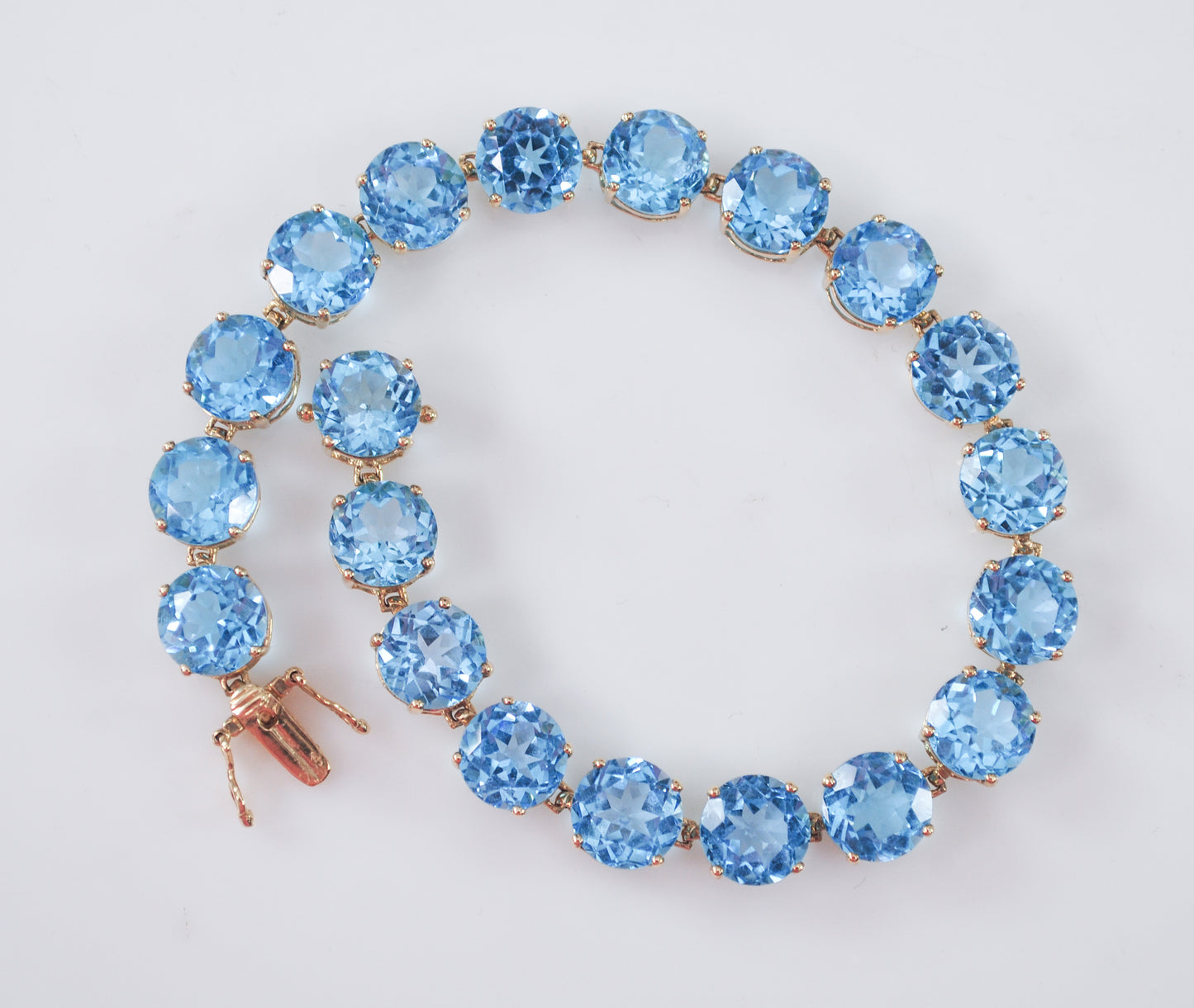 10K Gold Blue Topaz Bracelet