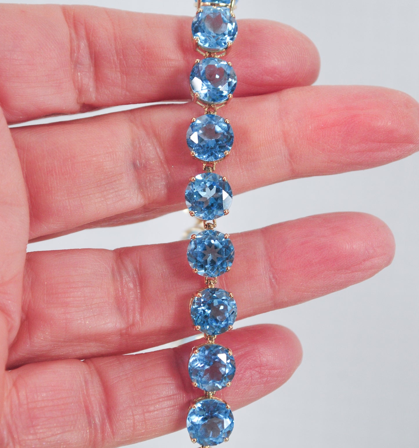 10K Gold Blue Topaz Bracelet