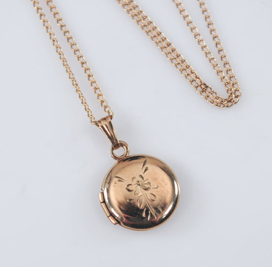 Vintage Ballou Gold Filled Baby Locket Necklace