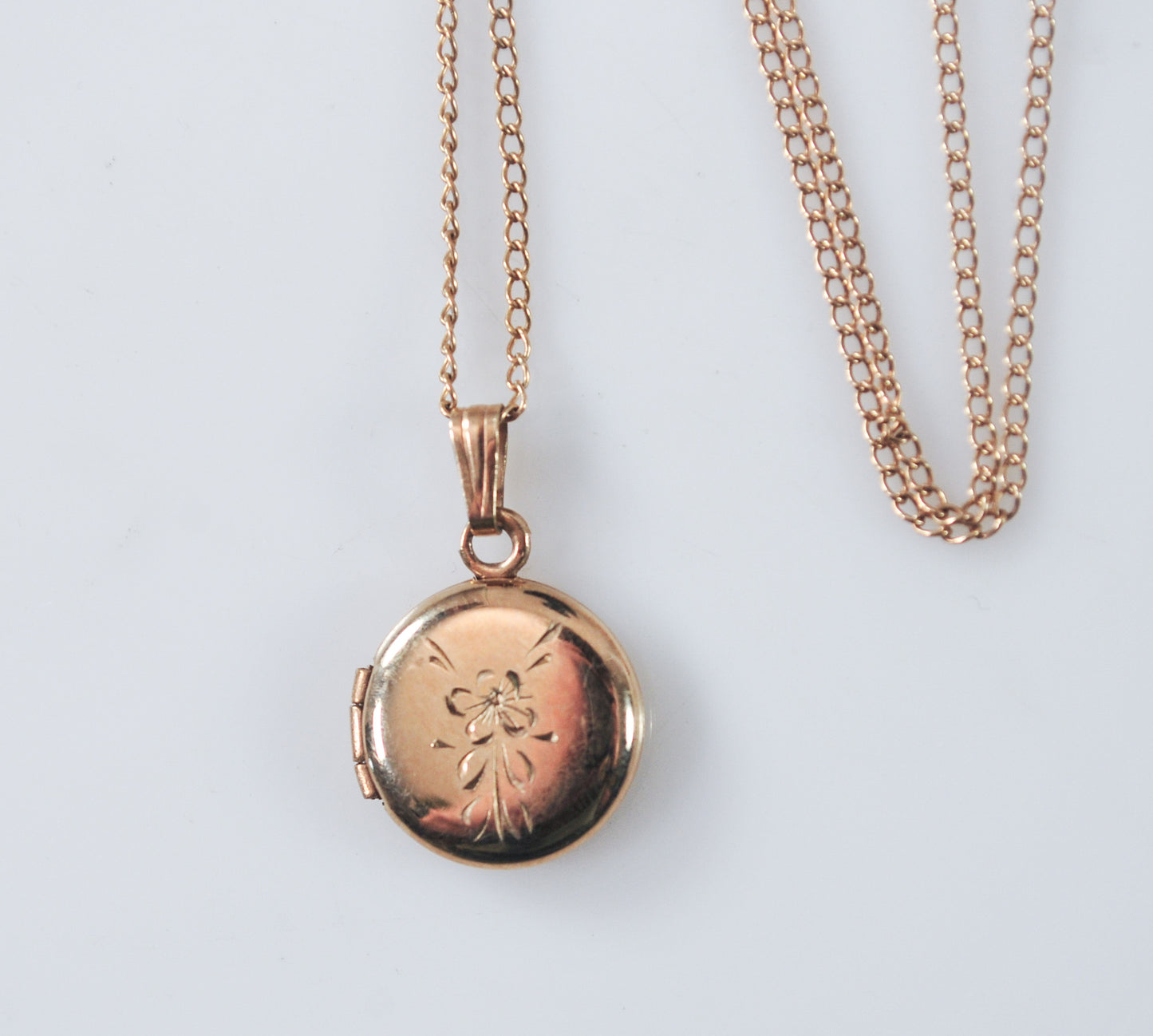 Vintage Ballou Gold Filled Baby Locket Necklace