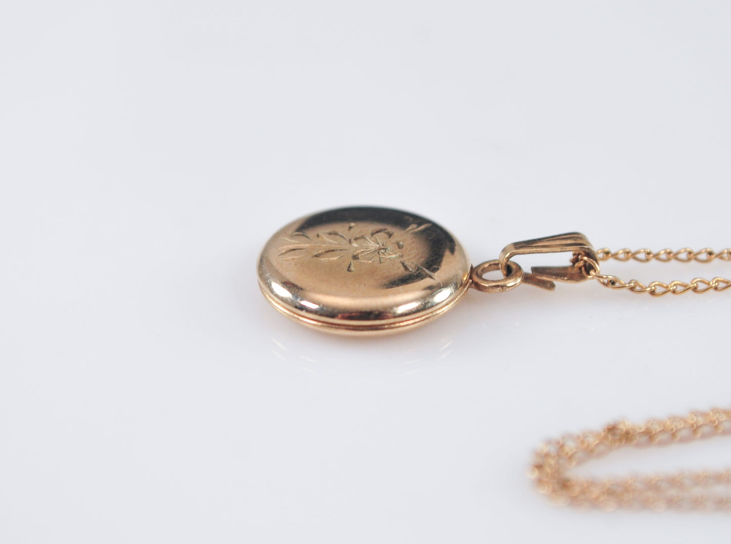 Vintage Ballou Gold Filled Baby Locket Necklace