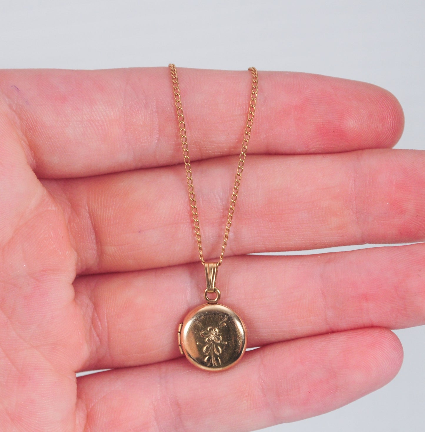 Vintage Ballou Gold Filled Baby Locket Necklace