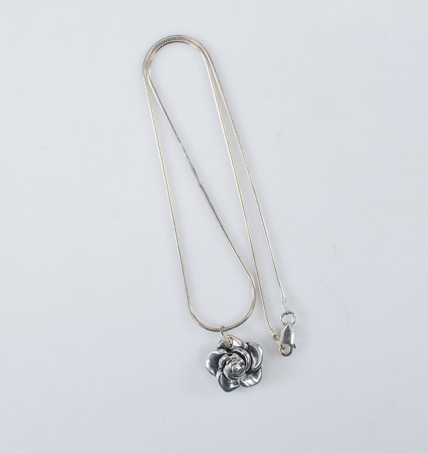 Sterling Silver Rose Choker Necklace