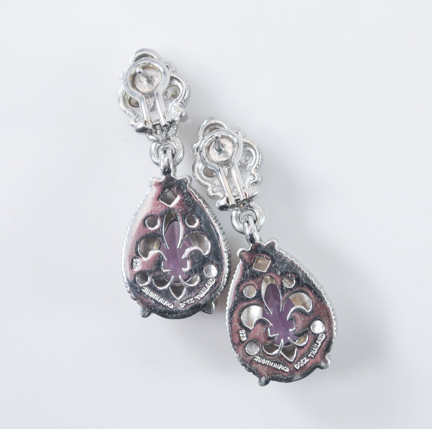 Judith Ripka Sterling Silver Amethyst Earrings