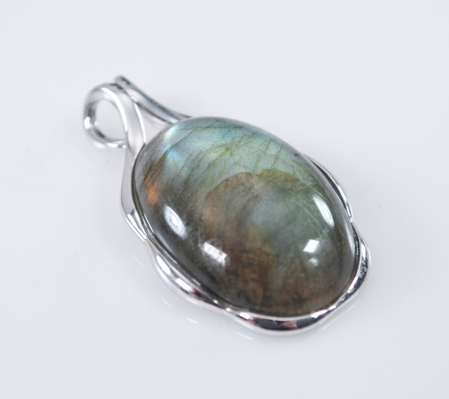 Signed Labradorite Sterling Silver Pendant