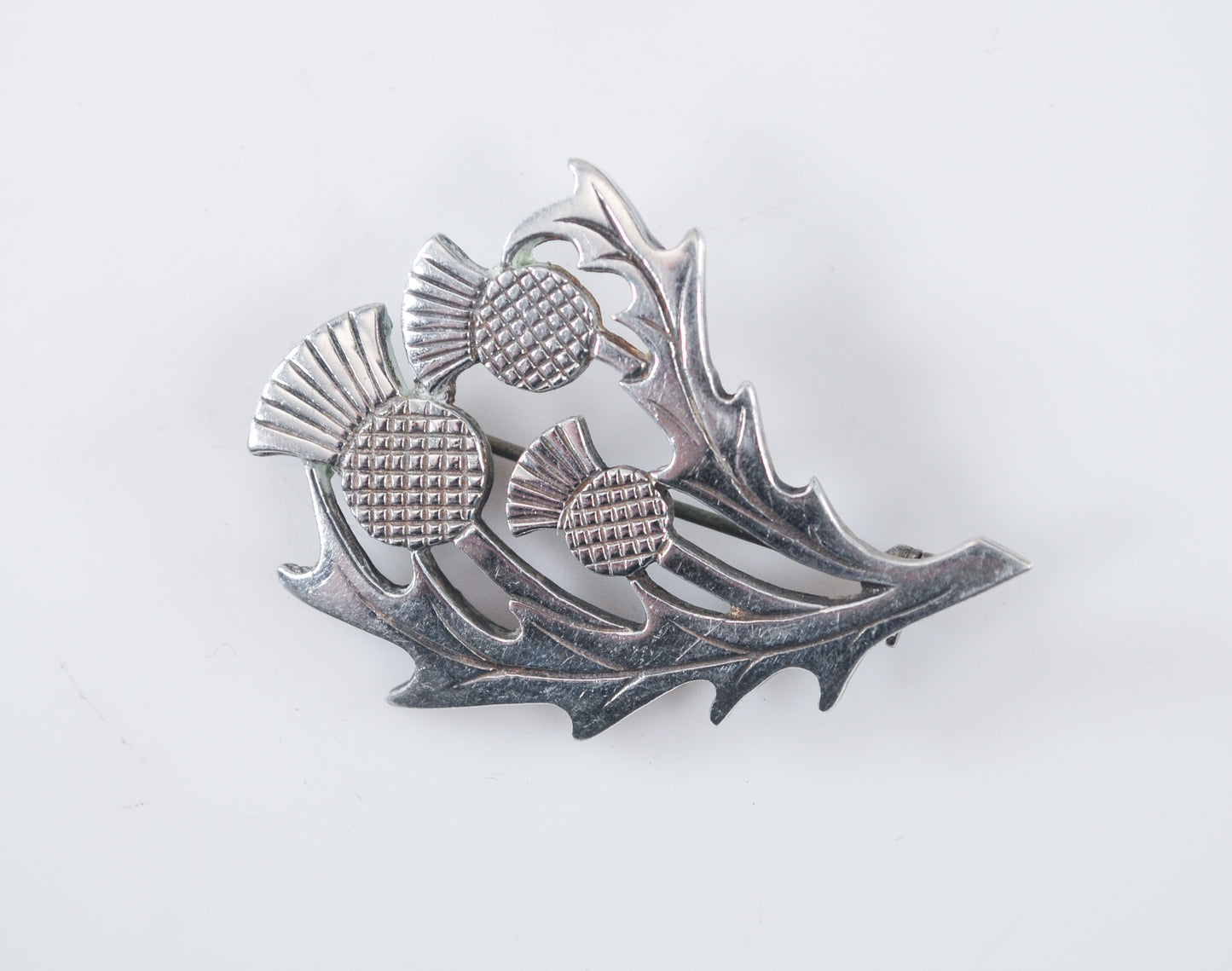 Vintage Signed Sterling Silver Thistle Brooch