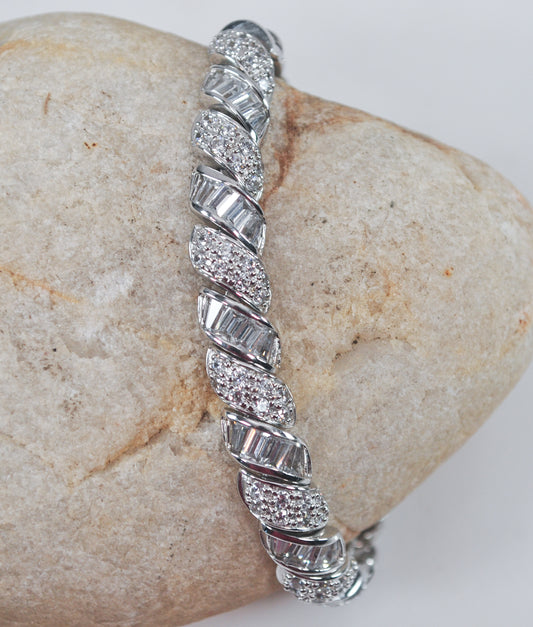 Fancy Ross Simons 925 Sterling Silver CZ Tennis Bracelet