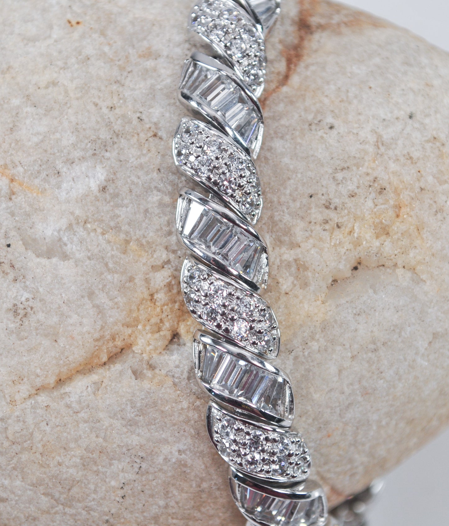 Fancy Ross Simons 925 Sterling Silver CZ Tennis Bracelet