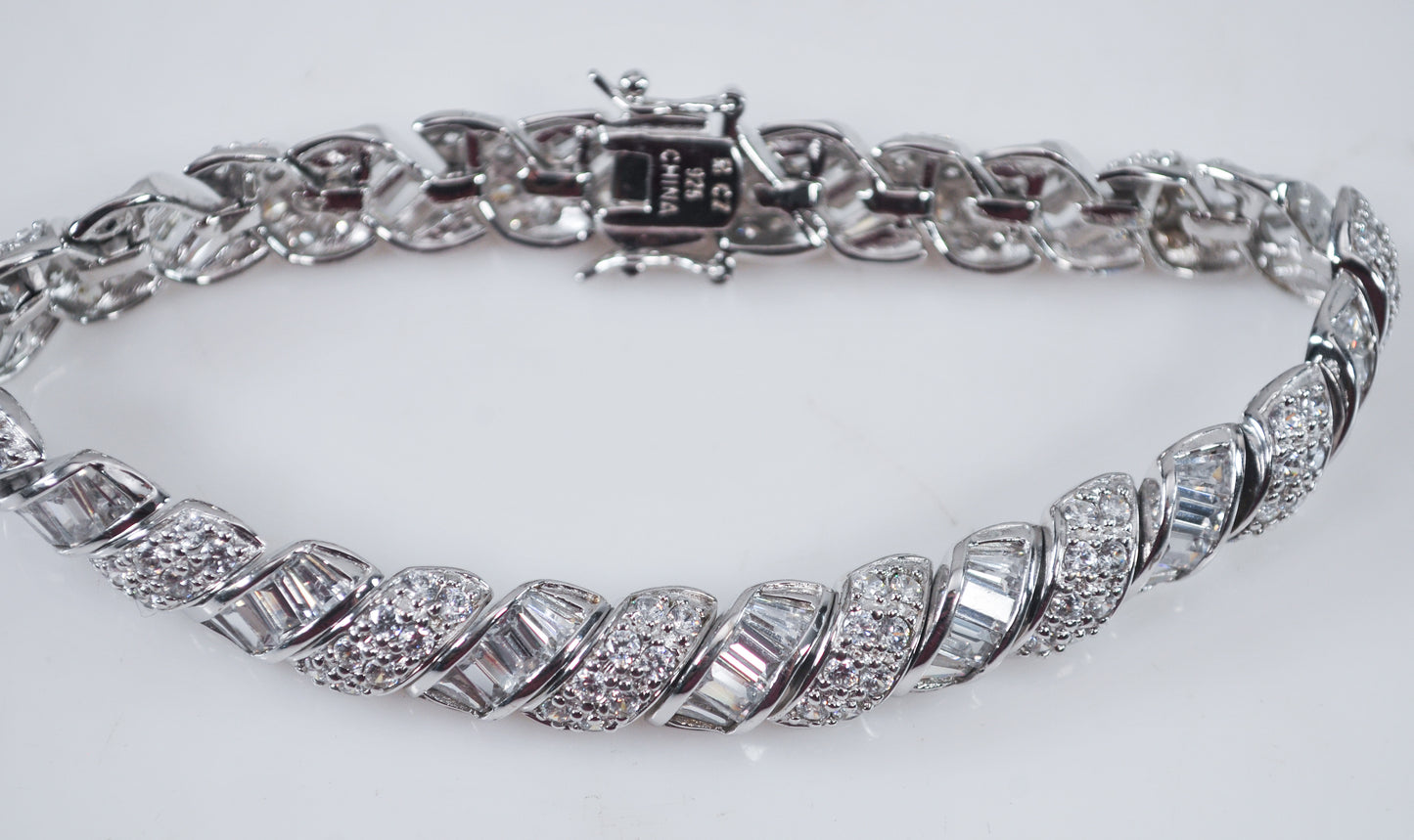 Fancy Ross Simons 925 Sterling Silver CZ Tennis Bracelet