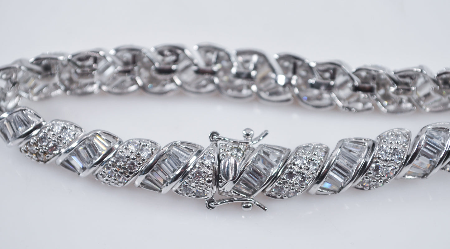 Fancy Ross Simons 925 Sterling Silver CZ Tennis Bracelet