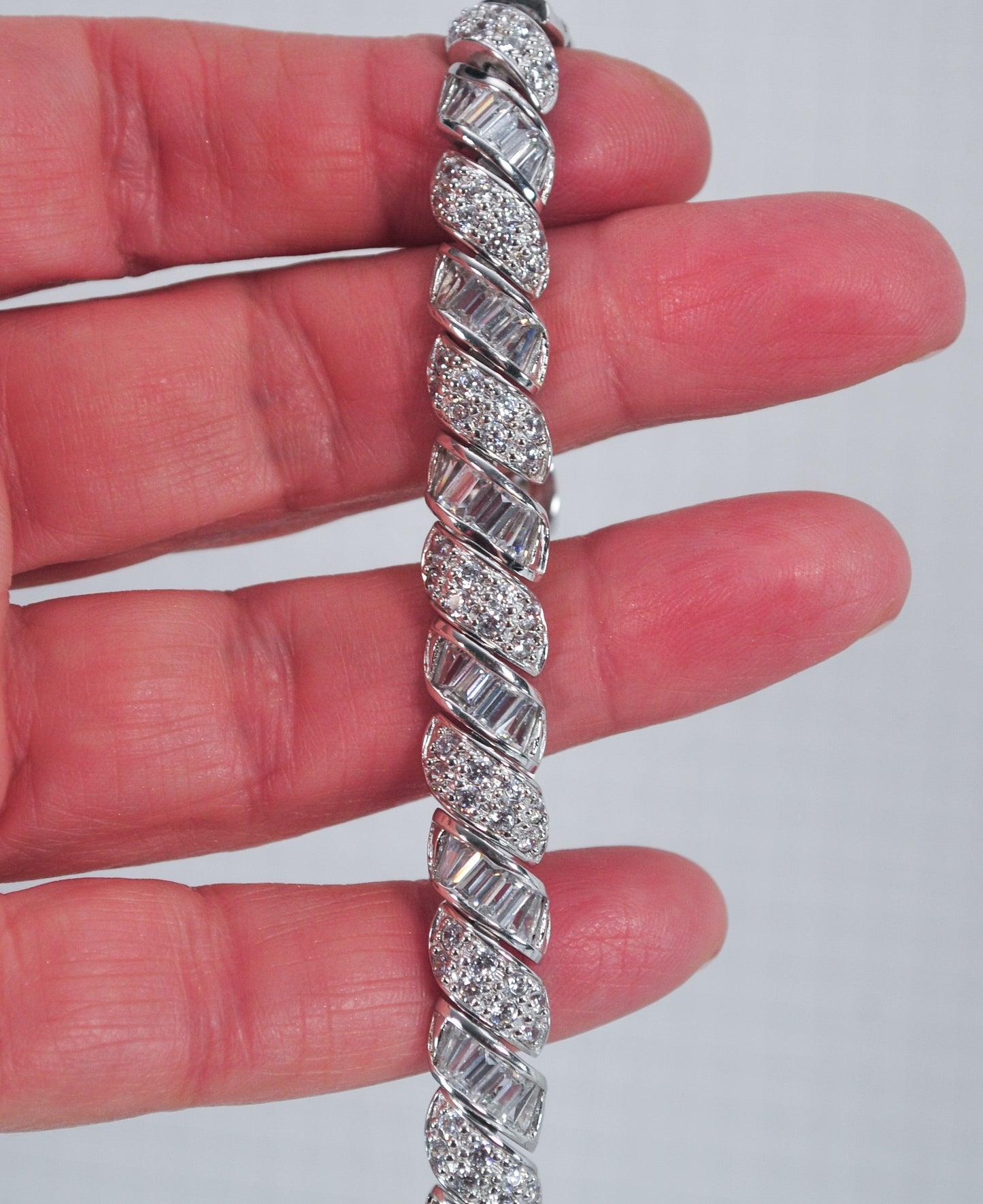 Fancy Ross Simons 925 Sterling Silver CZ Tennis Bracelet