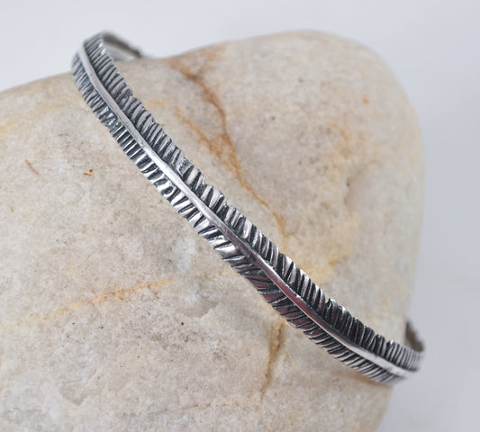 Silpada Sterling Silver Feather Bangle Bracelet