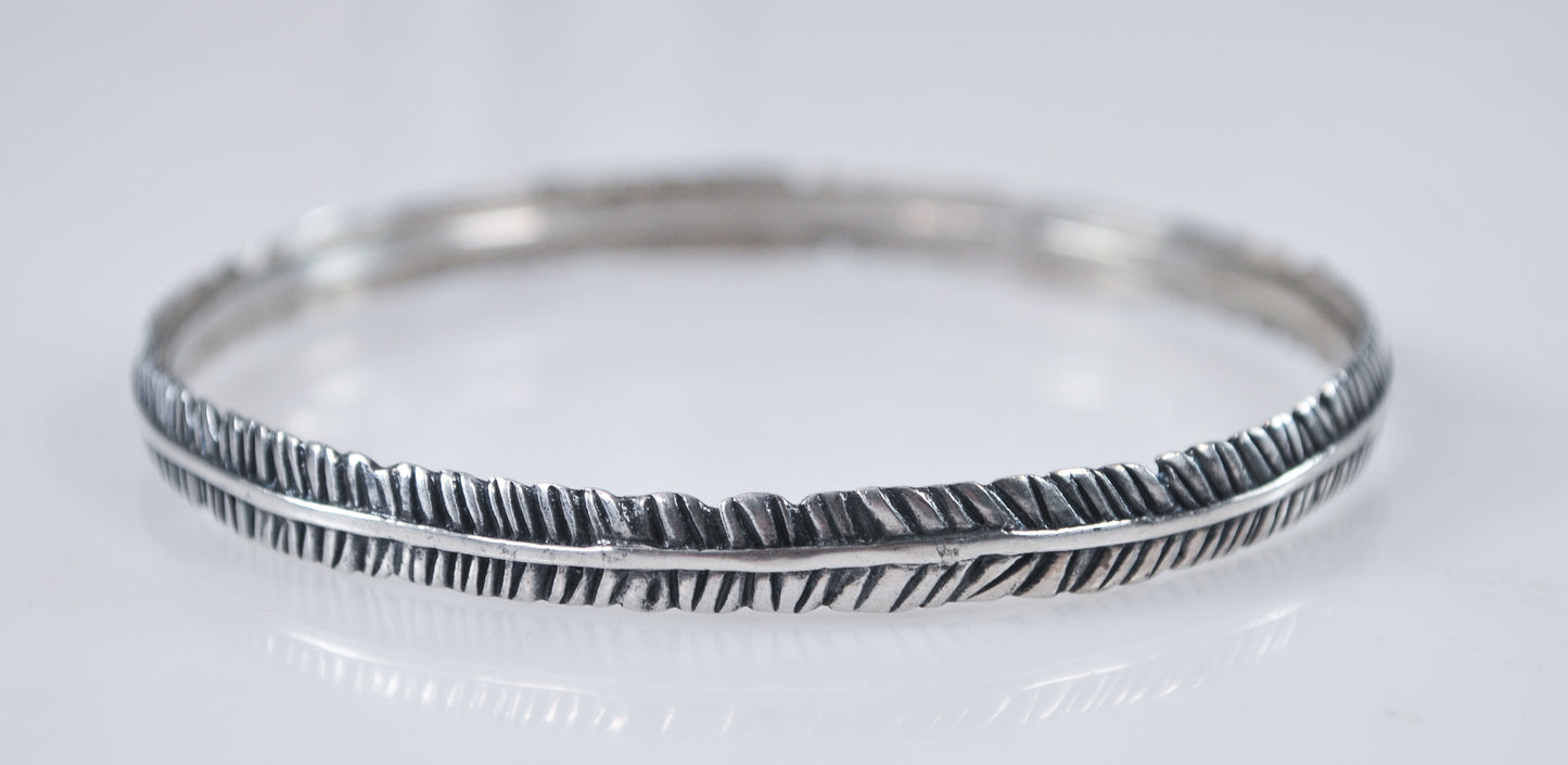 Silpada Sterling Silver Feather Bangle Bracelet