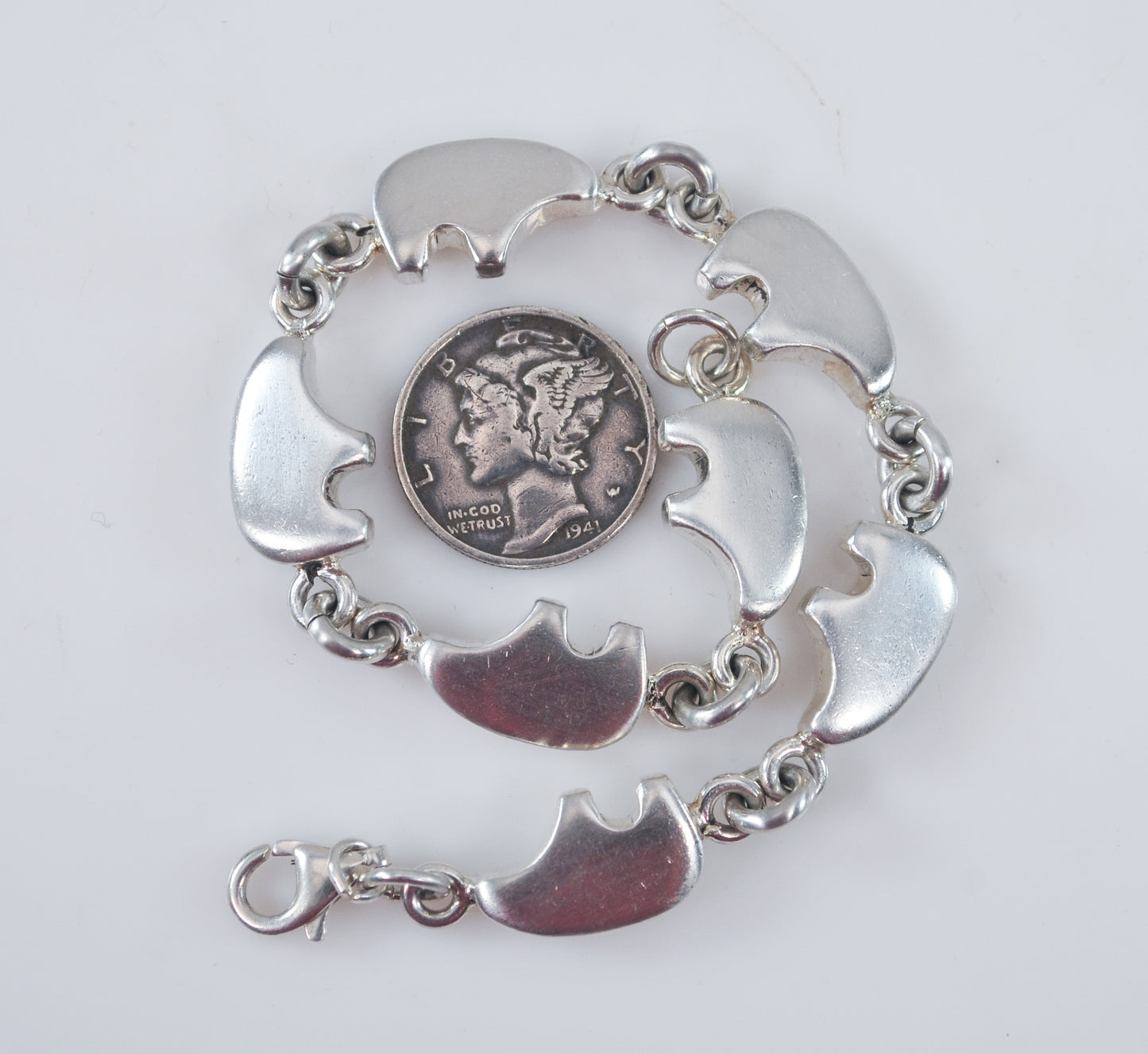 Sterling Silver Southwestern Bear Bracelet