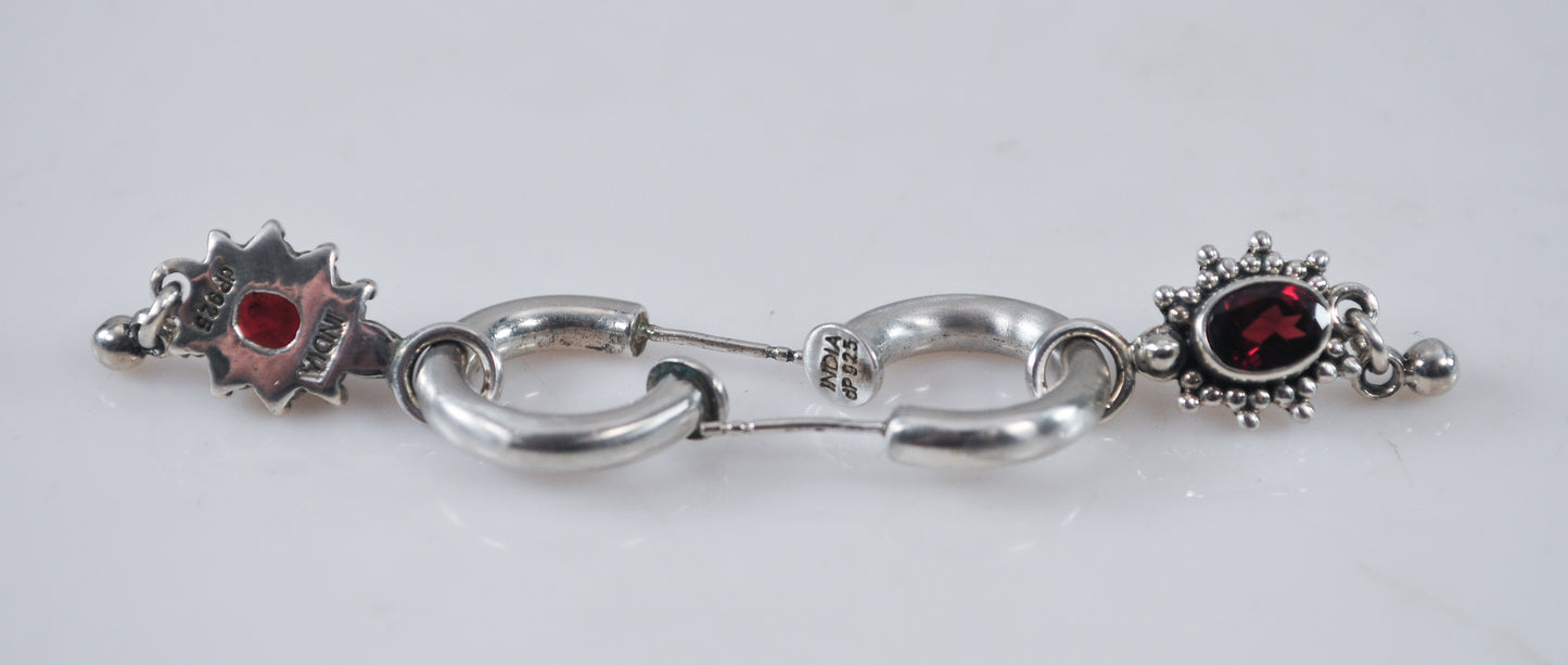 Doug Paulus Sterling Silver Hoop Charm Earrings