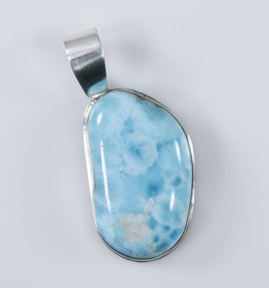 Large Sterling Silver Larimar Pendant