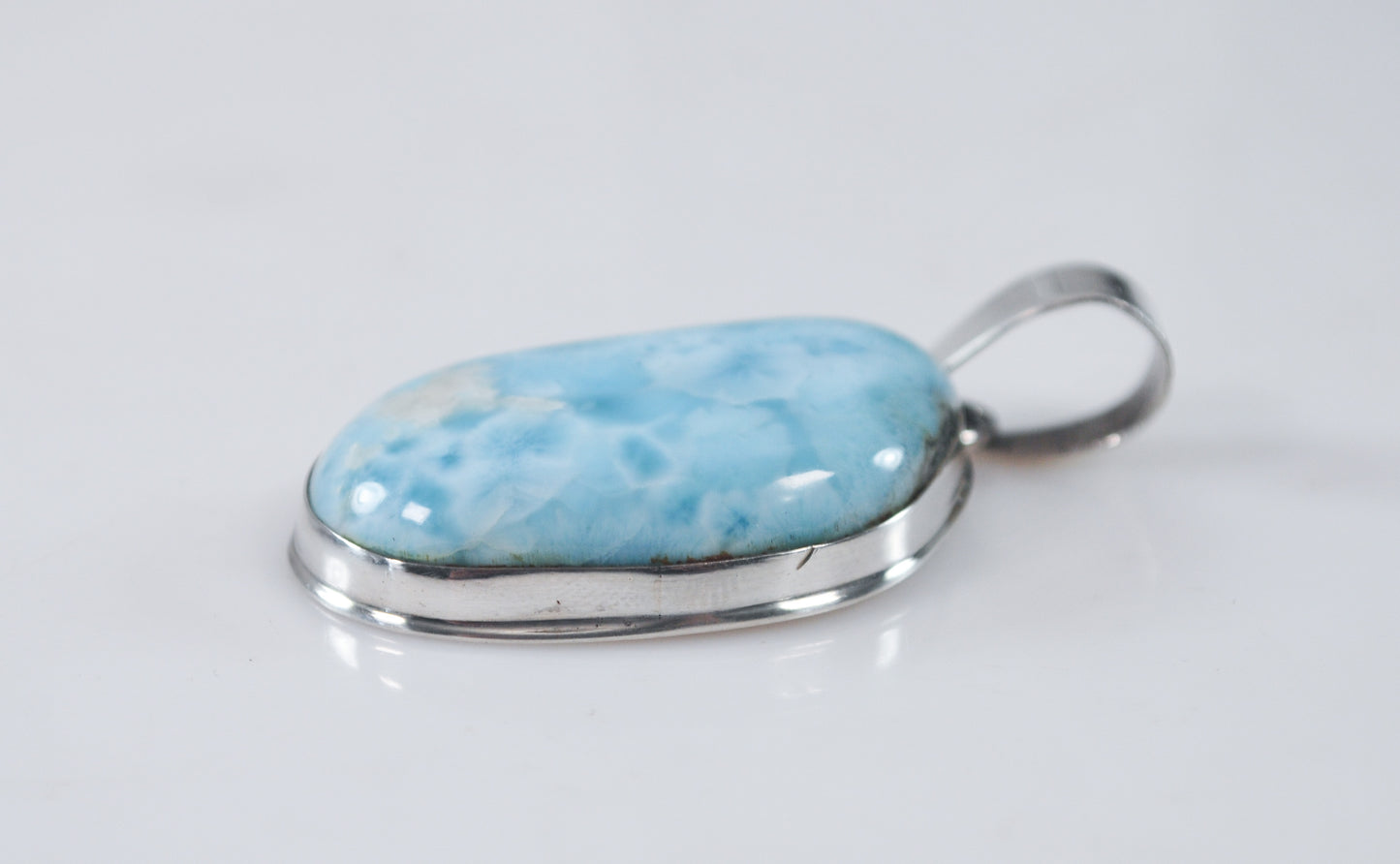 Large Sterling Silver Larimar Pendant