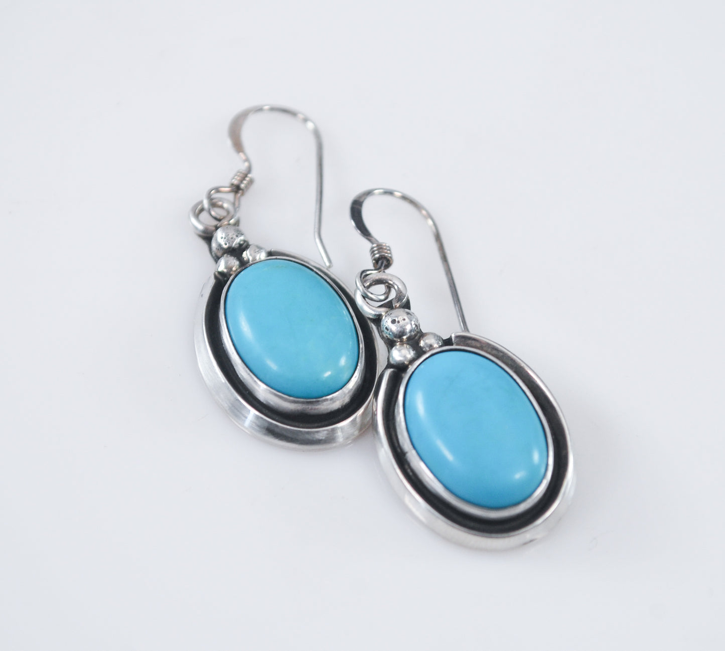 Burt Francisco Turquoise Shadowbox Sterling Silver Earrings