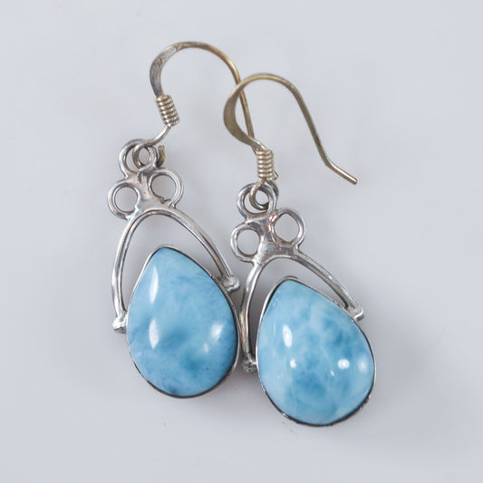 Larimar Teardrop Sterling Silver Earrings