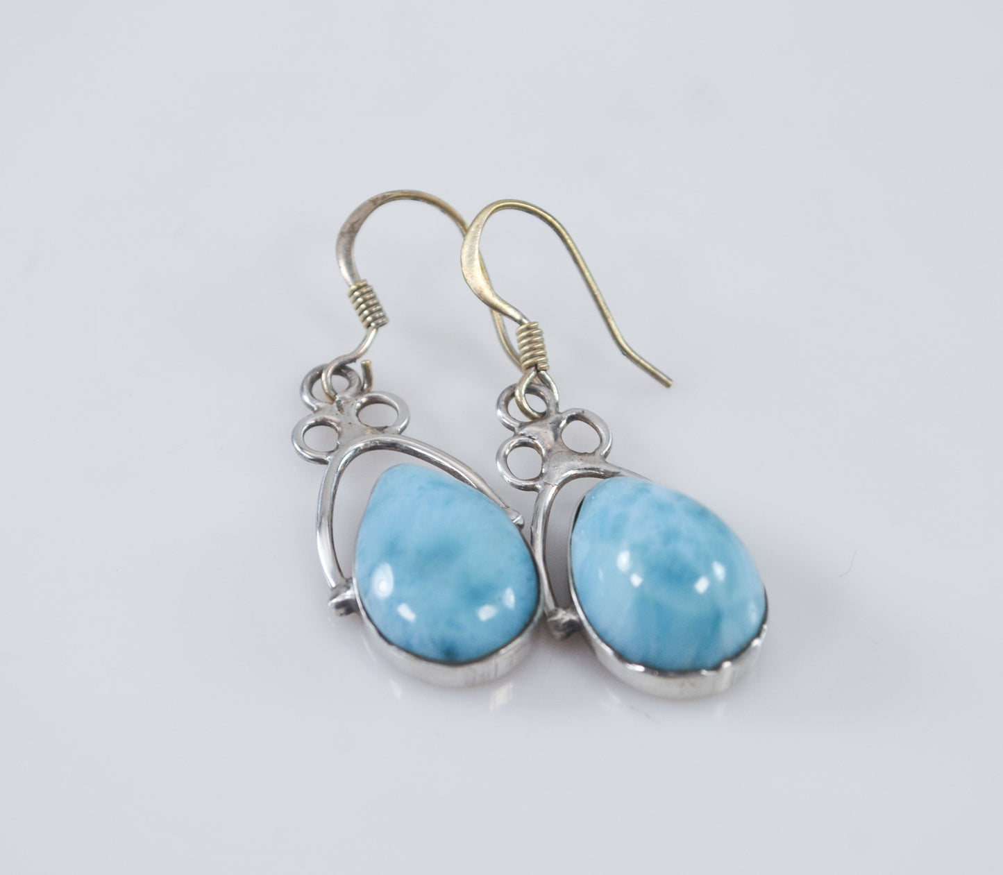 Larimar Teardrop Sterling Silver Earrings