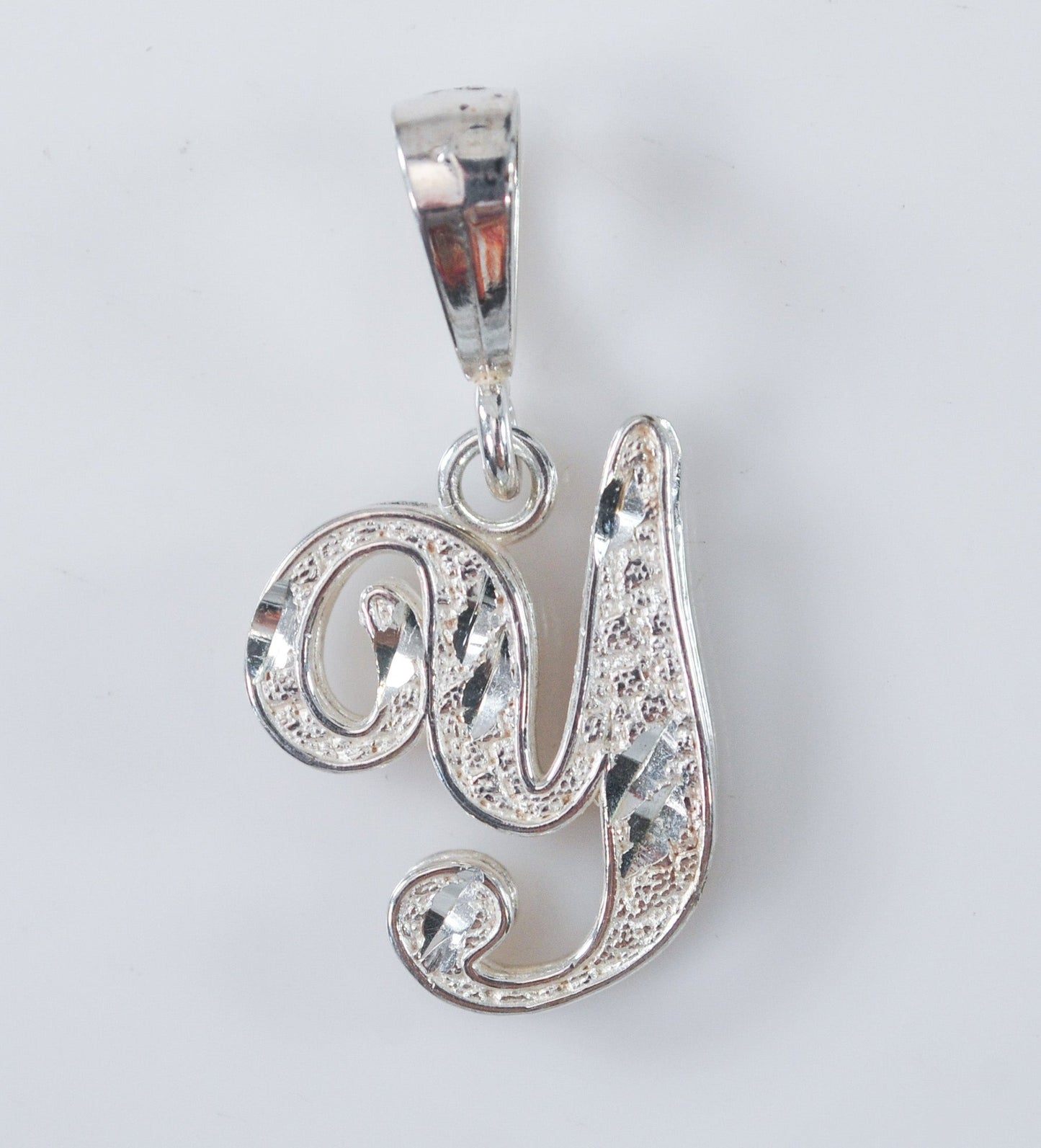 Signed Sterling Silver Initial Y Pendant