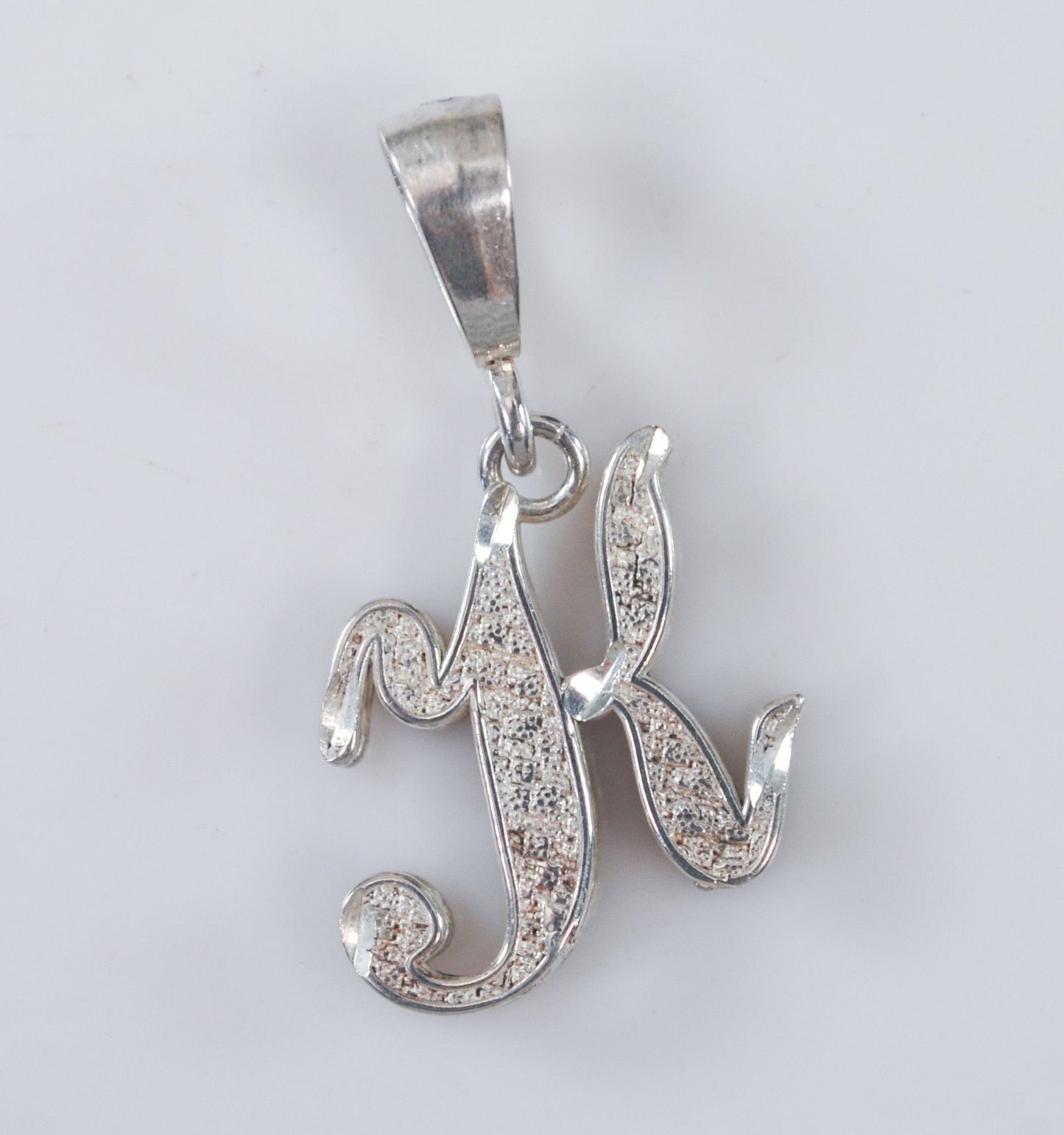 Signed Sterling Silver Initial K Pendant