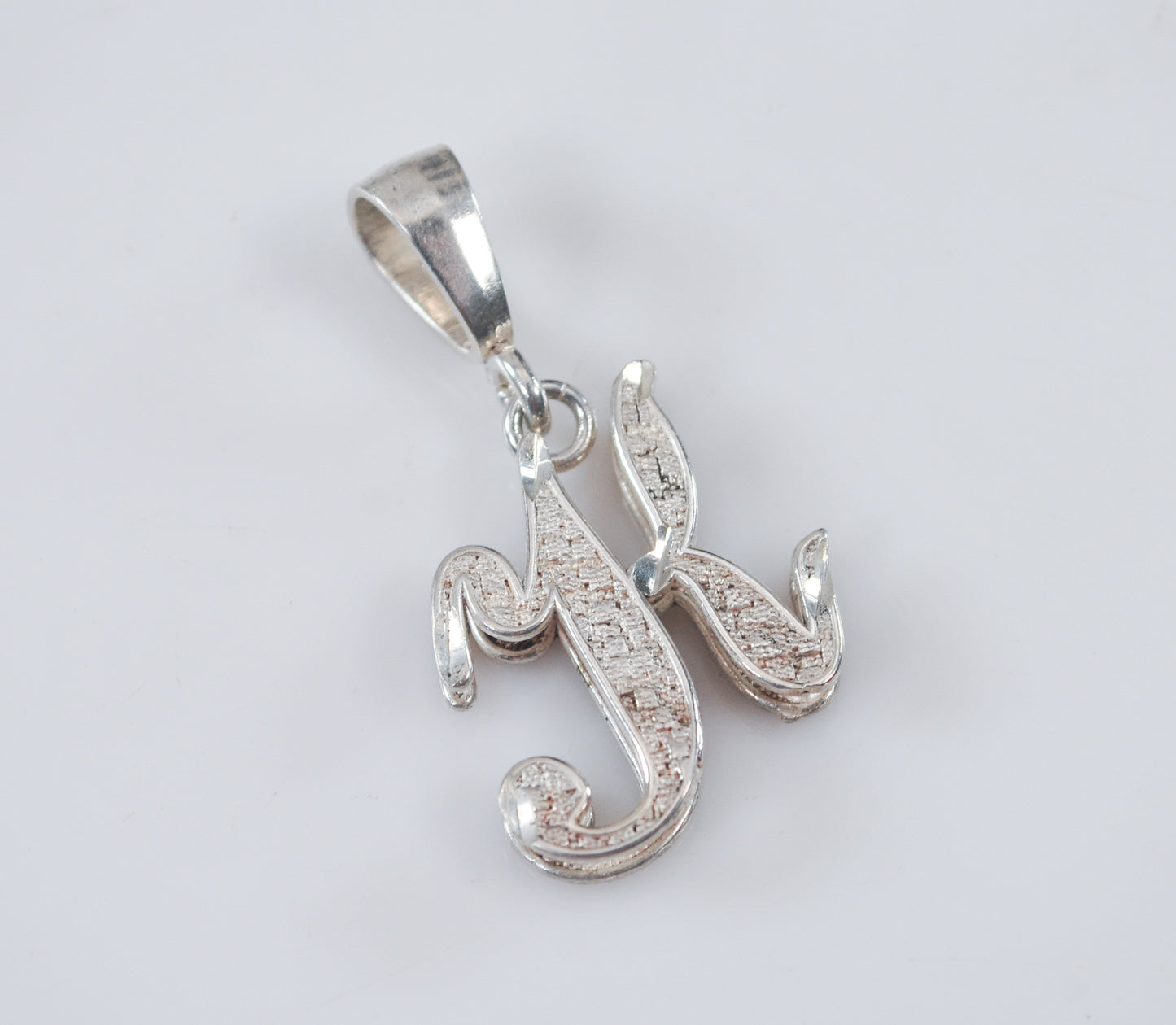 Signed Sterling Silver Initial K Pendant