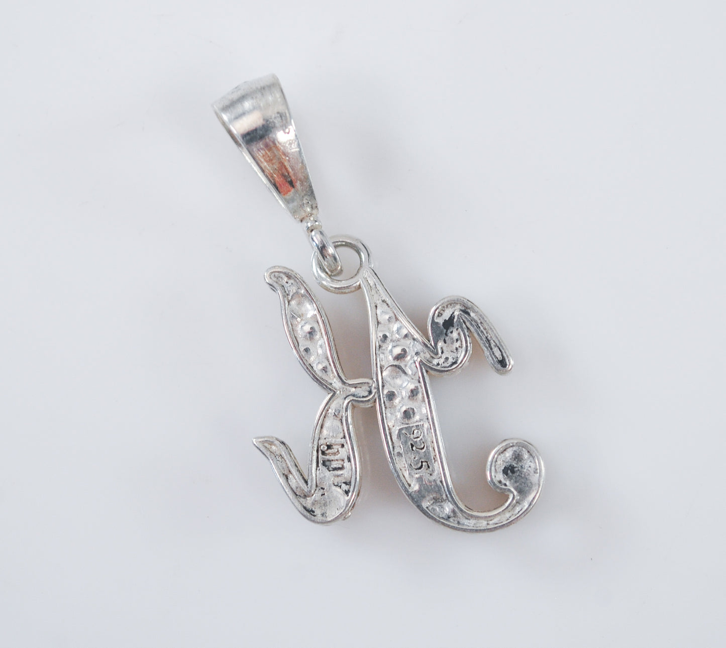 Signed Sterling Silver Initial K Pendant