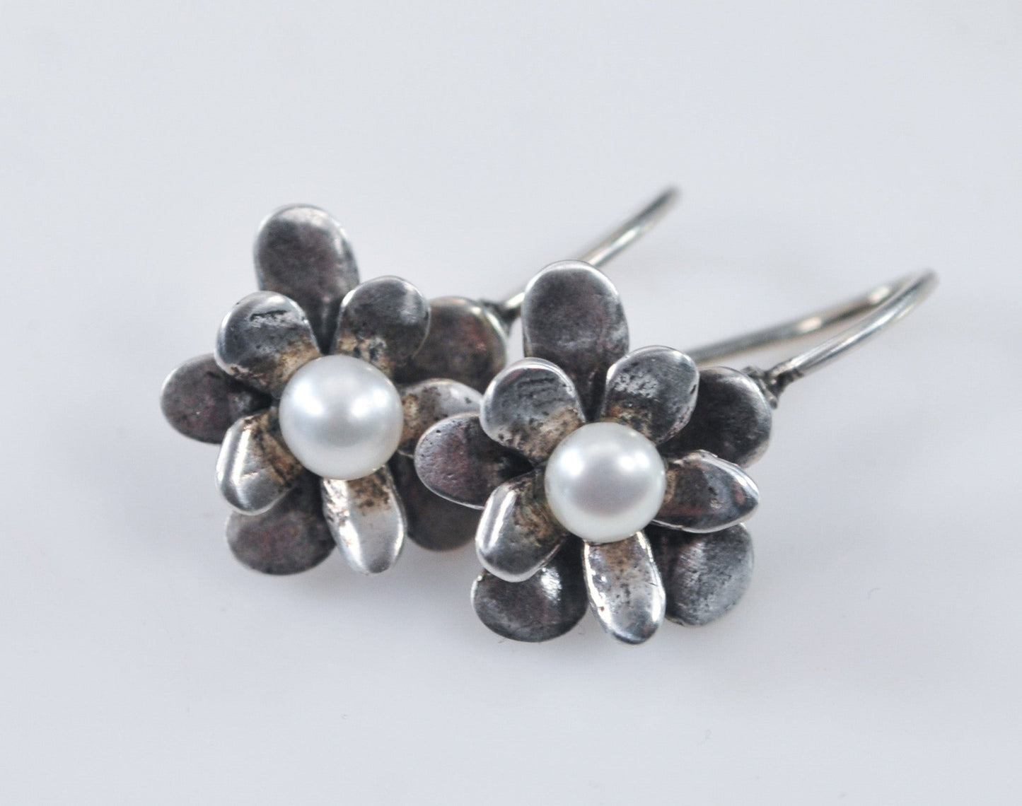 Silpada Sterling Silver Pearl Flower Earrings