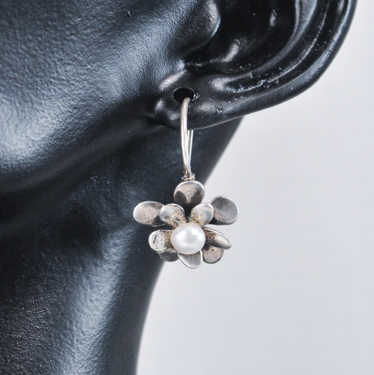 Silpada Sterling Silver Pearl Flower Earrings