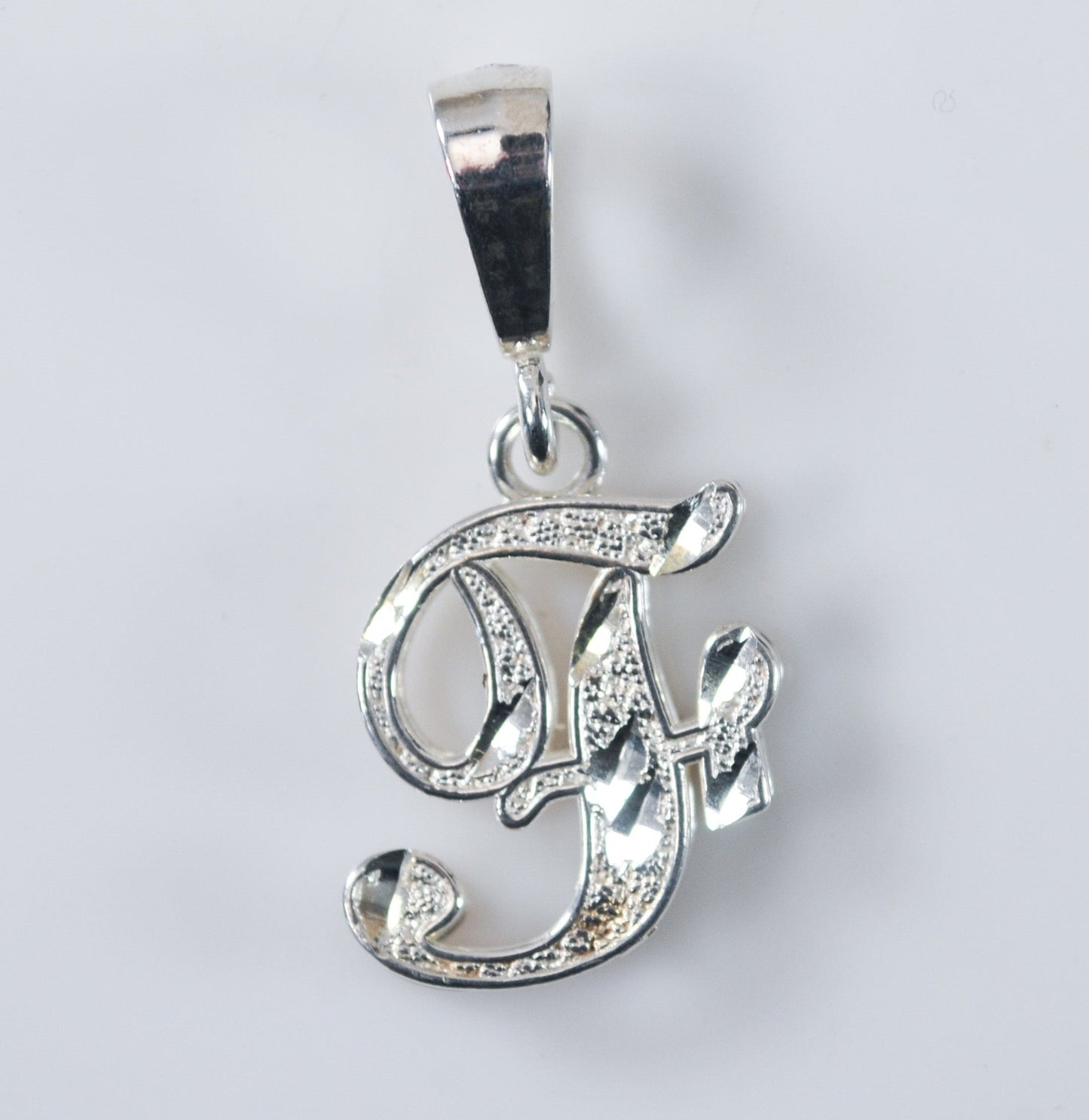 Signed Sterling Silver Initial F Pendant