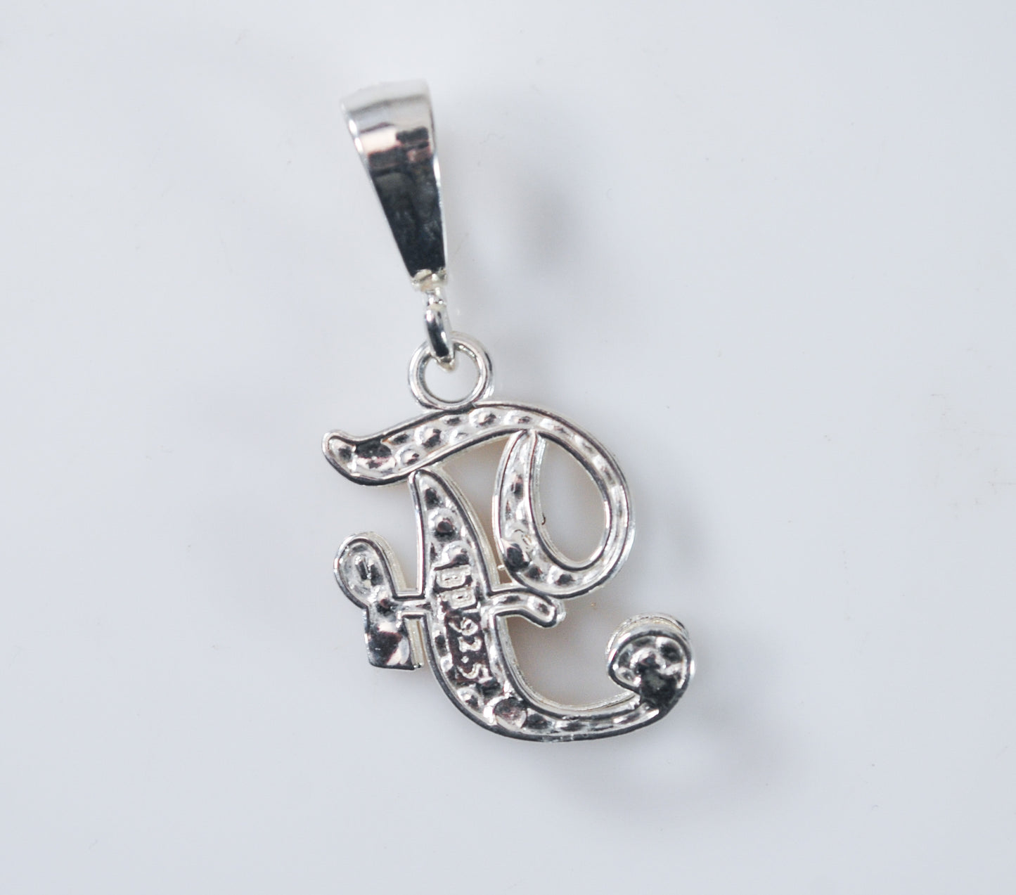 Signed Sterling Silver Initial F Pendant