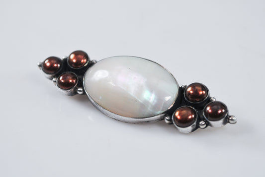 Sunwest Sterling Silver Rainbow Pearl Brooch