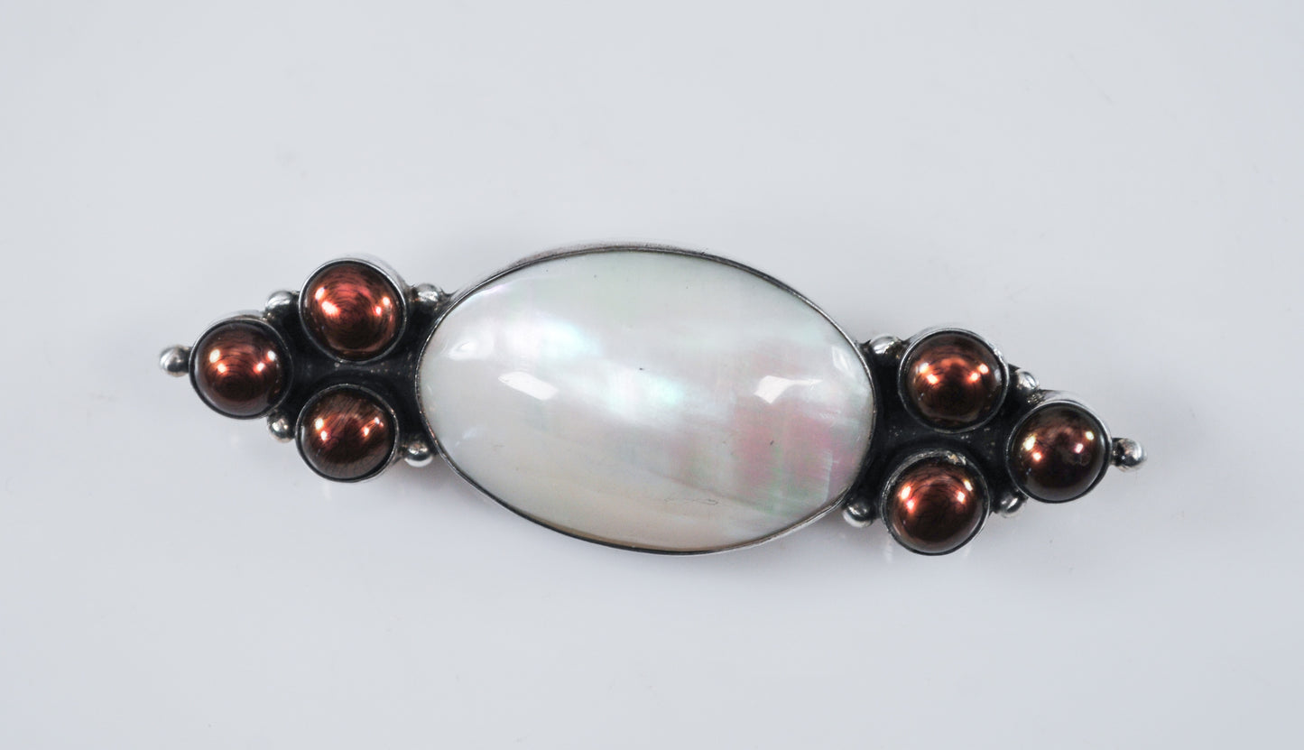 Sunwest Sterling Silver Rainbow Pearl Brooch