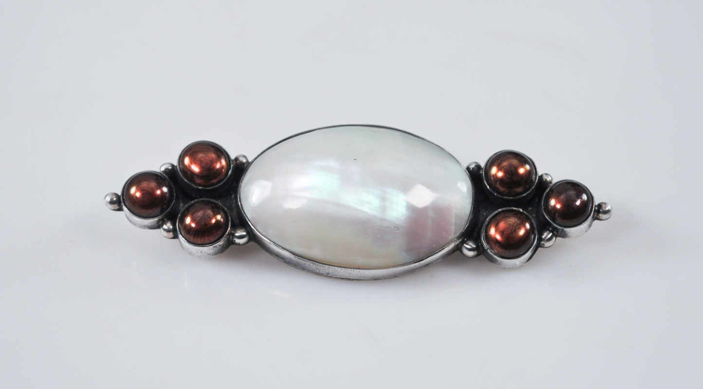 Sunwest Sterling Silver Rainbow Pearl Brooch