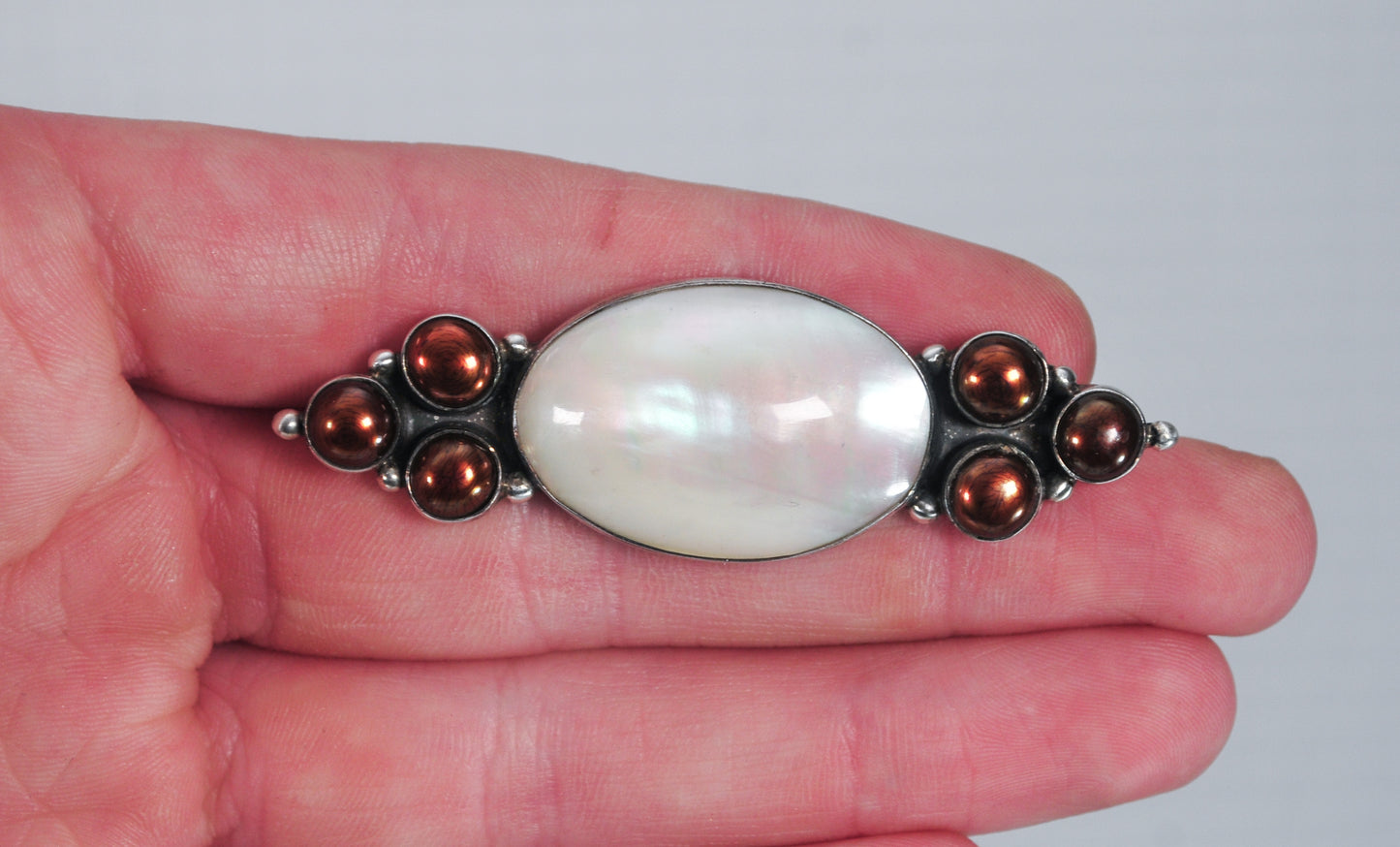 Sunwest Sterling Silver Rainbow Pearl Brooch