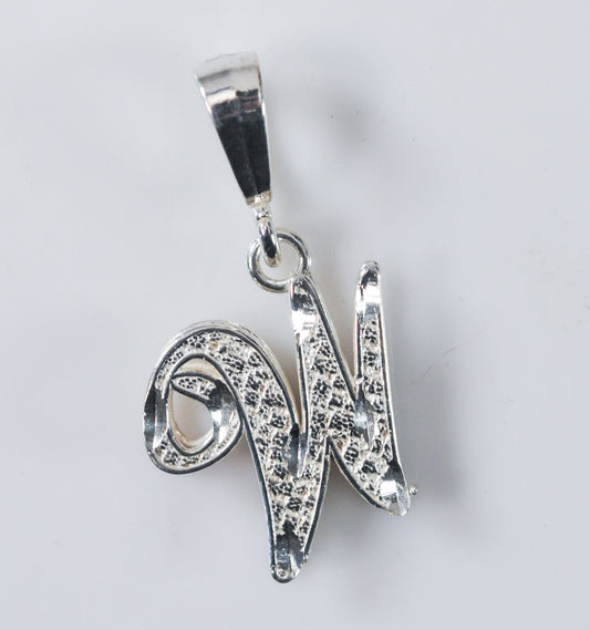 Signed Sterling Silver Initial W Pendant