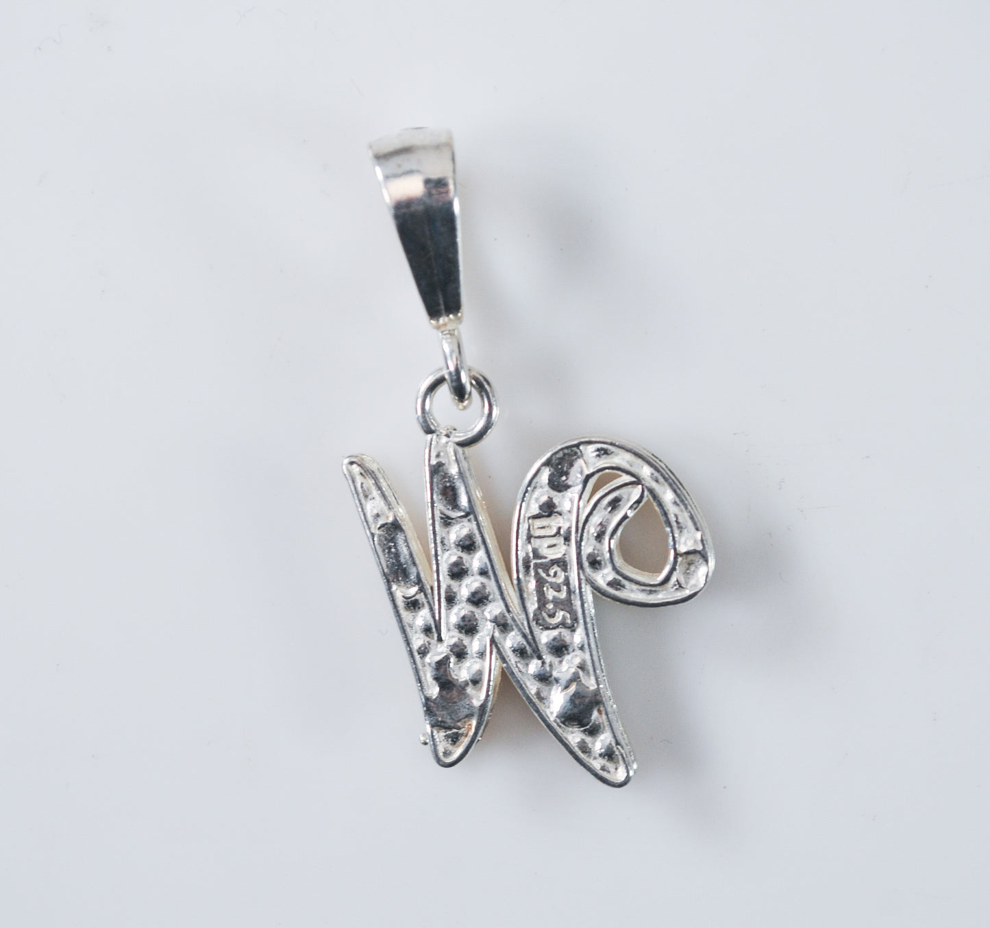 Signed Sterling Silver Initial W Pendant